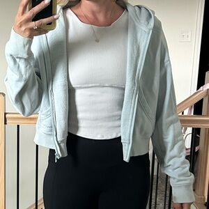 Bench Light Blue Hooded Zip Bomber Jacket